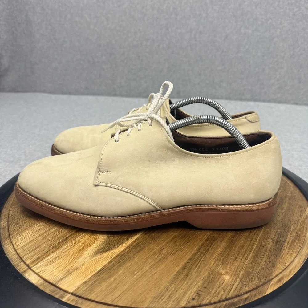 Allen Edmonds Orlean Derby Dress Shoes Beige Round Toe Men's 9.5 EEE WIDE